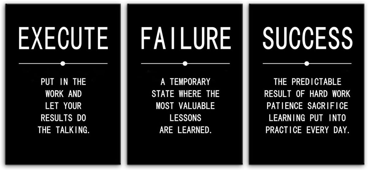3 Pieces Black Framed Canvas Wall Art R715797