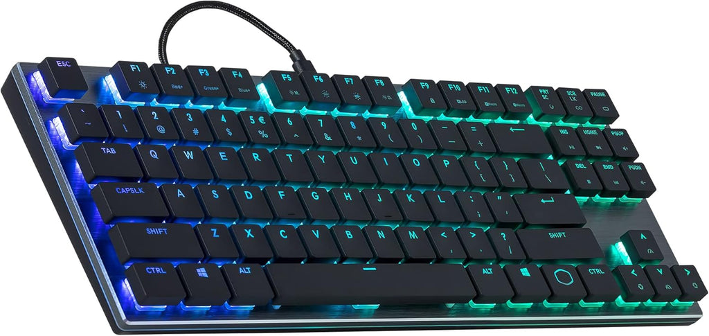 Tenkeyless Mechanical Keyboard with Cherry MX Low Profile Switches in Brushed Aluminum P777