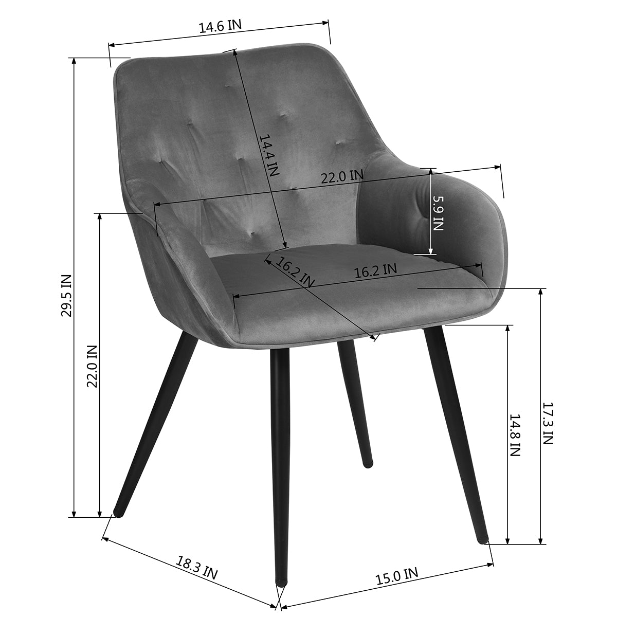 Set of 2 Velvet Arm Chair Z704