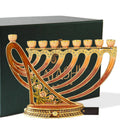 Hand Painted Enamel Menorah Candelabra with Gold Accent X3859