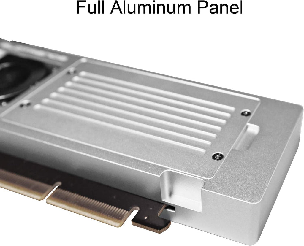 4-Bay M.2 NVME Adapter, PCIE 3.0 X8 Bandwidth, Full Aluminum Panel with Built-in Fan K2212