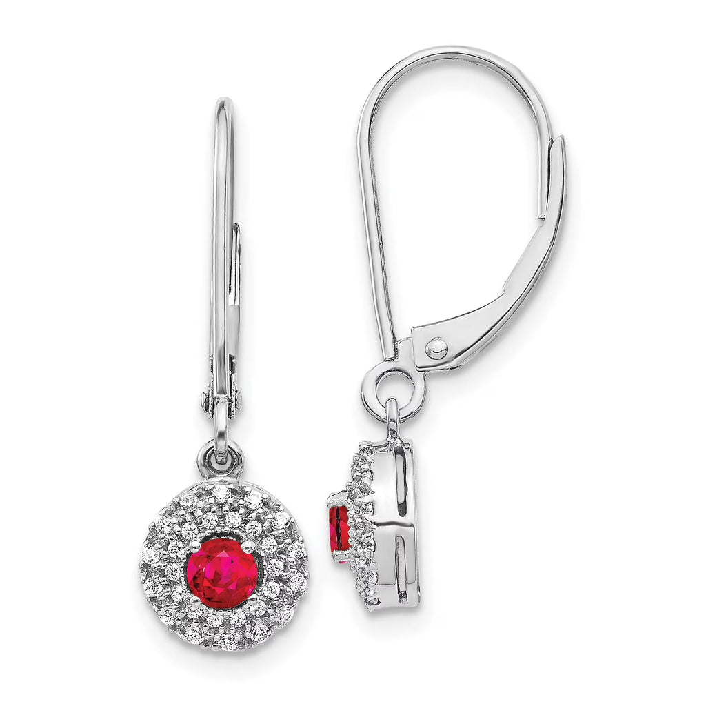 14 Karat White Gold Lab Grown Diamond Leverback Dangle Earrings A26940