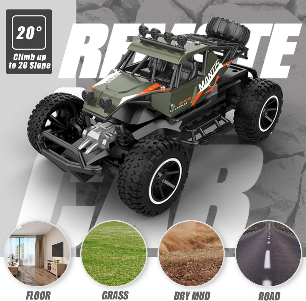 2 PCS Remote Control Off Road Monster Trucks Cars, 1:20 Scale Metal Shell Alloy RC Car, 2.4Ghz X755958