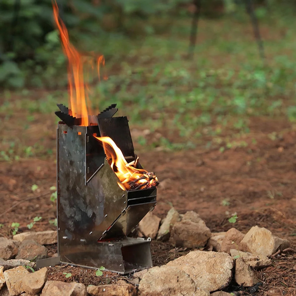 Collapsible Stainless Steel Wood Burning Stove F238