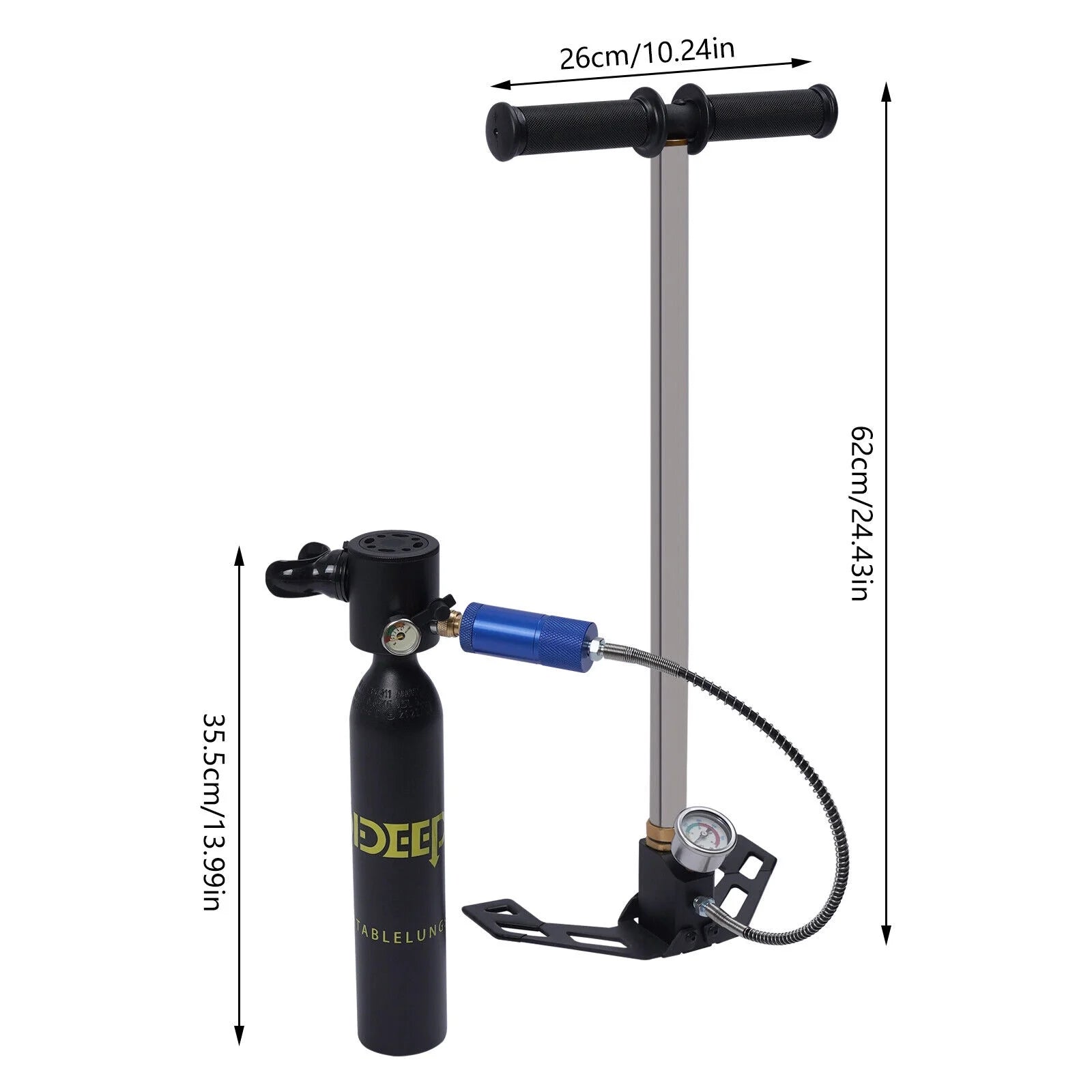 Mini Scuba Diving Case Kit 0.5L Oxygen Tank Pump Equipment C475