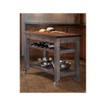 Gray Mobile Kitchen Island with Walnut Top C6221
