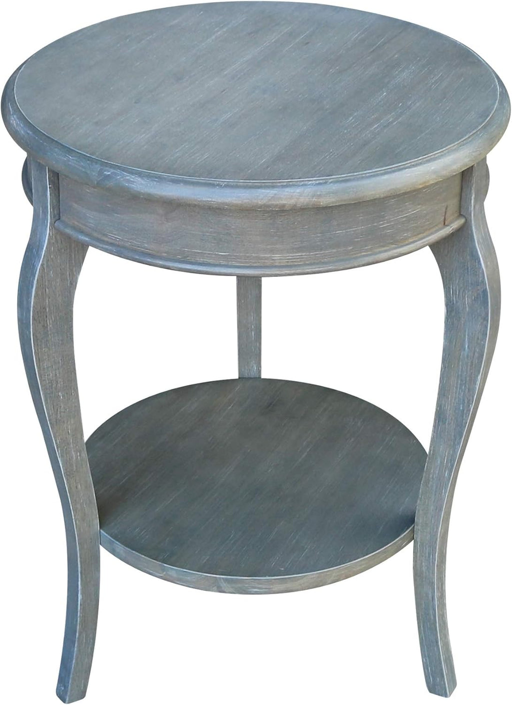 White Round End Table Q324771