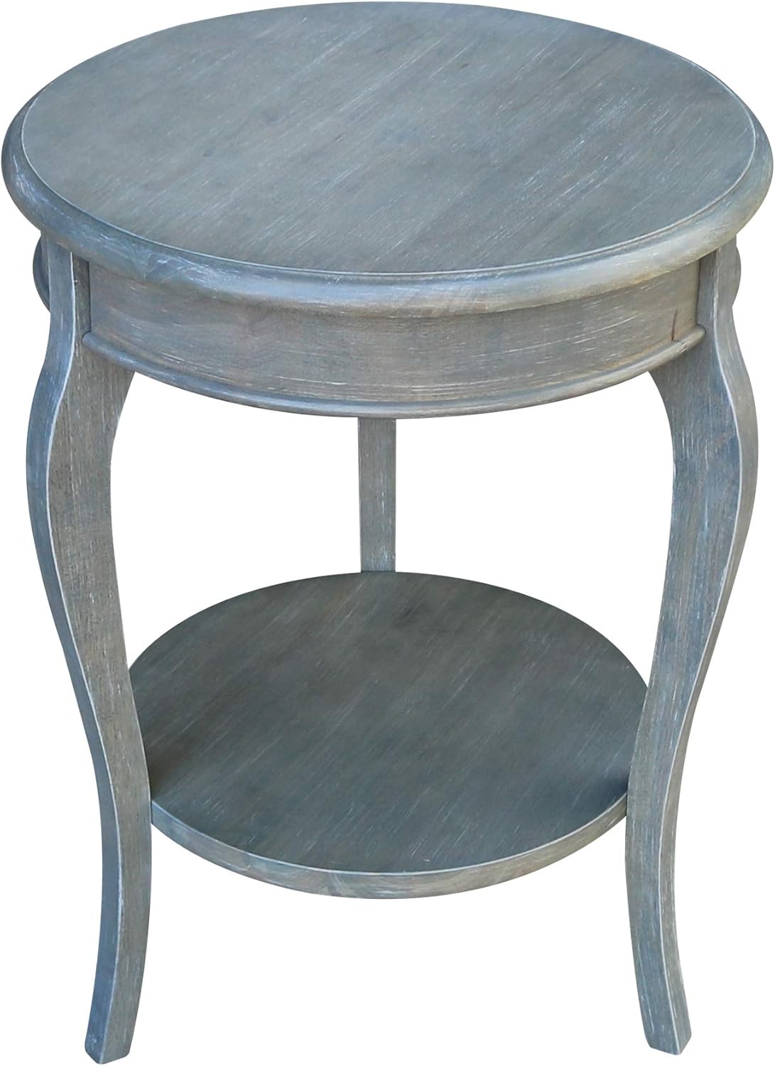 White Round End Table Q324771