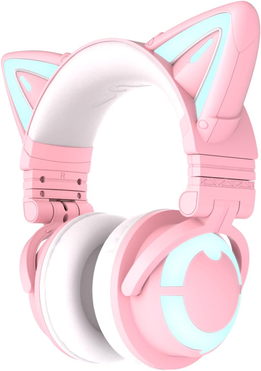 RGB Wireless 5.0 Foldable Gaming Headset with Built-in Mic H816399