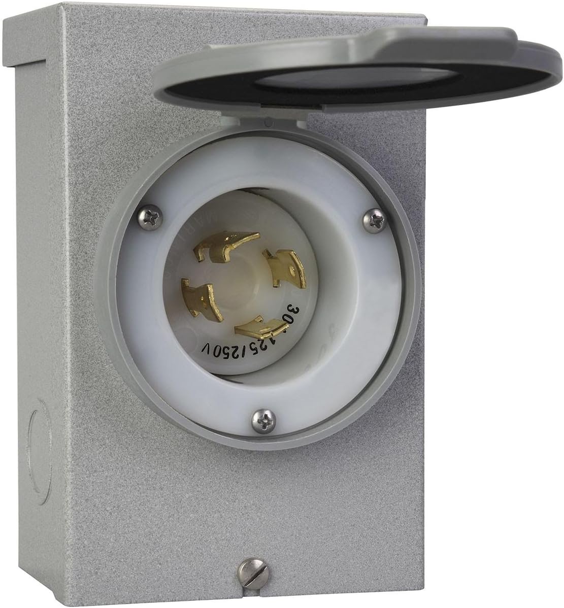 30-Amp NEMA 3R Power Inlet Box, Gray, Pack of 2 W76138