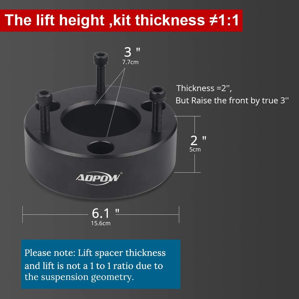 3" Front Leveling Lift Kit Chevy GMC Silverado 1500 Sierra 1500 2007-2019 2WD/4WD Pickup Pack of 2 R90912