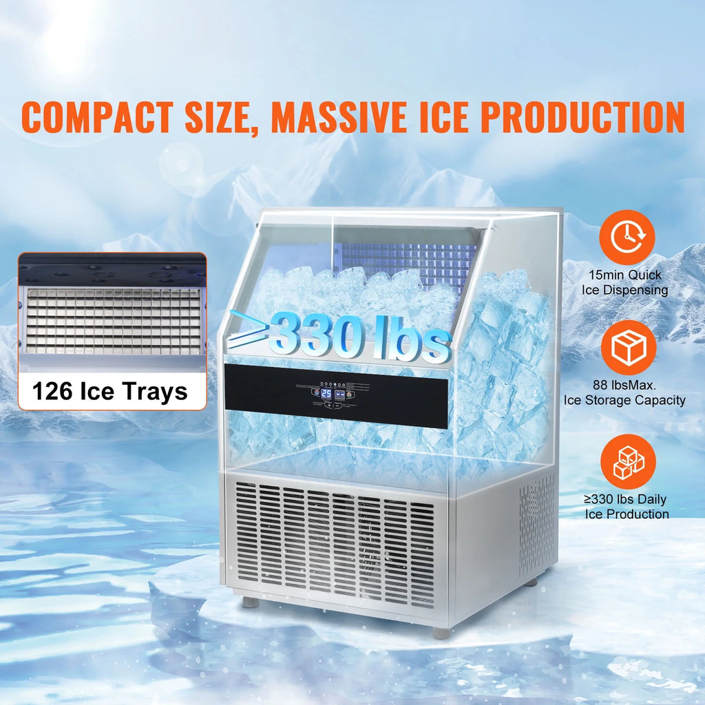 Commercial Ice Maker Freestanding Cabinet Machine 330lbs/24H Z476