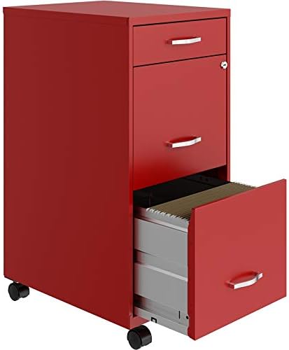 White 3 Drawer Metal Mobile File Cabinet with Lock G324