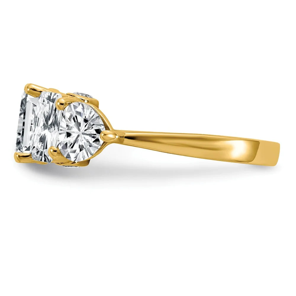 14K Yellow Gold Moissanite Ring, Size 8 F60028