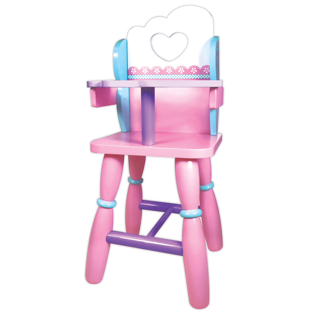 Pink Wooden Baby Doll High Chair O24592