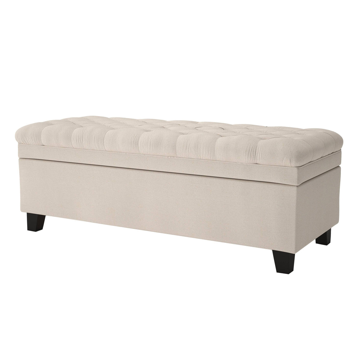 Tufted Fabric Storage Ottoman Bench A620