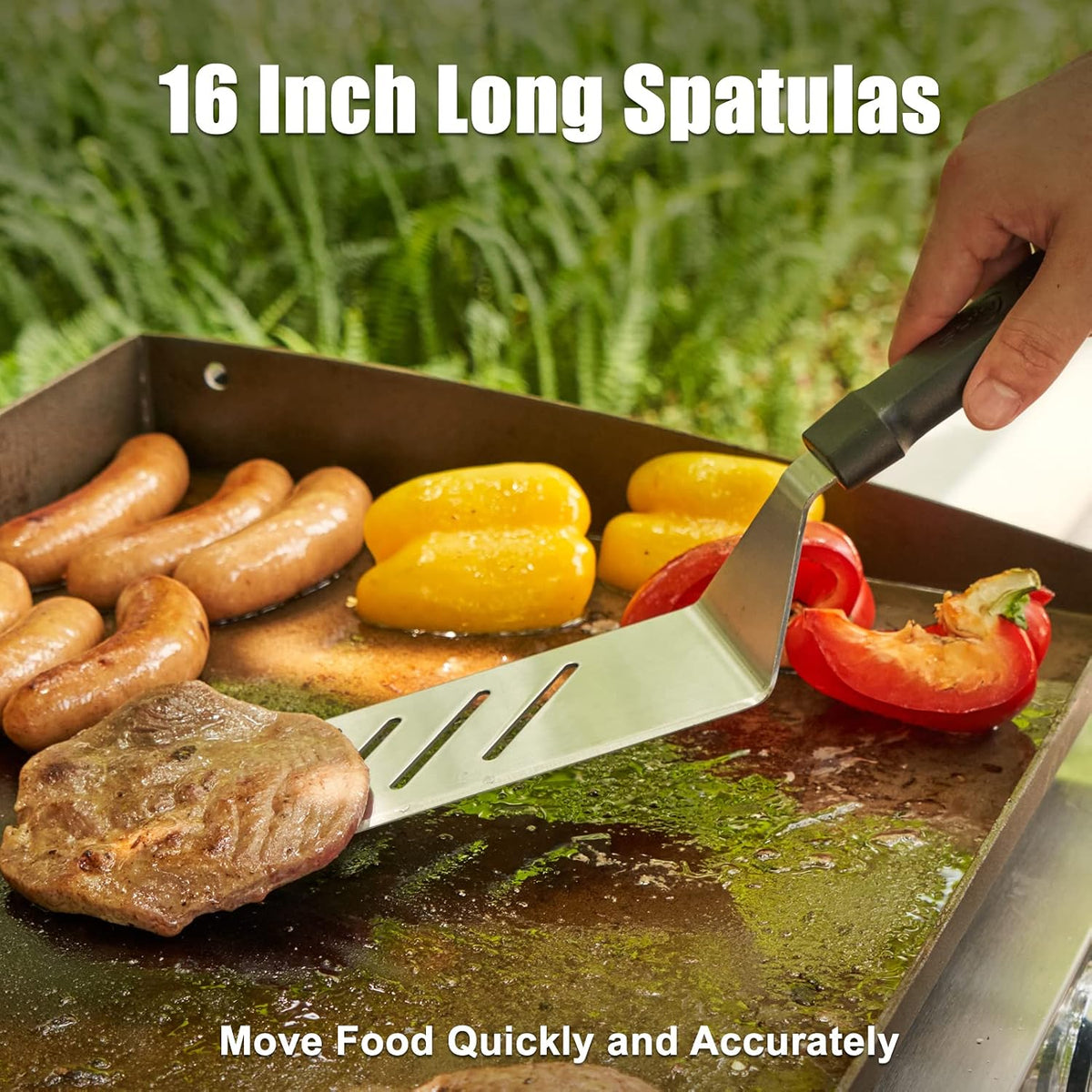 8-Piece Griddle Accessories Kit with Melting Dome, Burger Press, 3 Spatulas M256