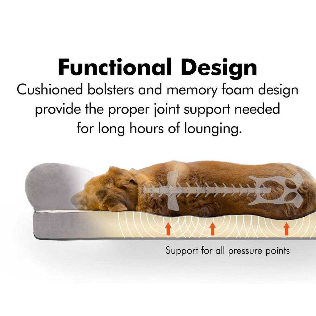 Khaki Chester Pet Couch with Solid Memory Foam W495930