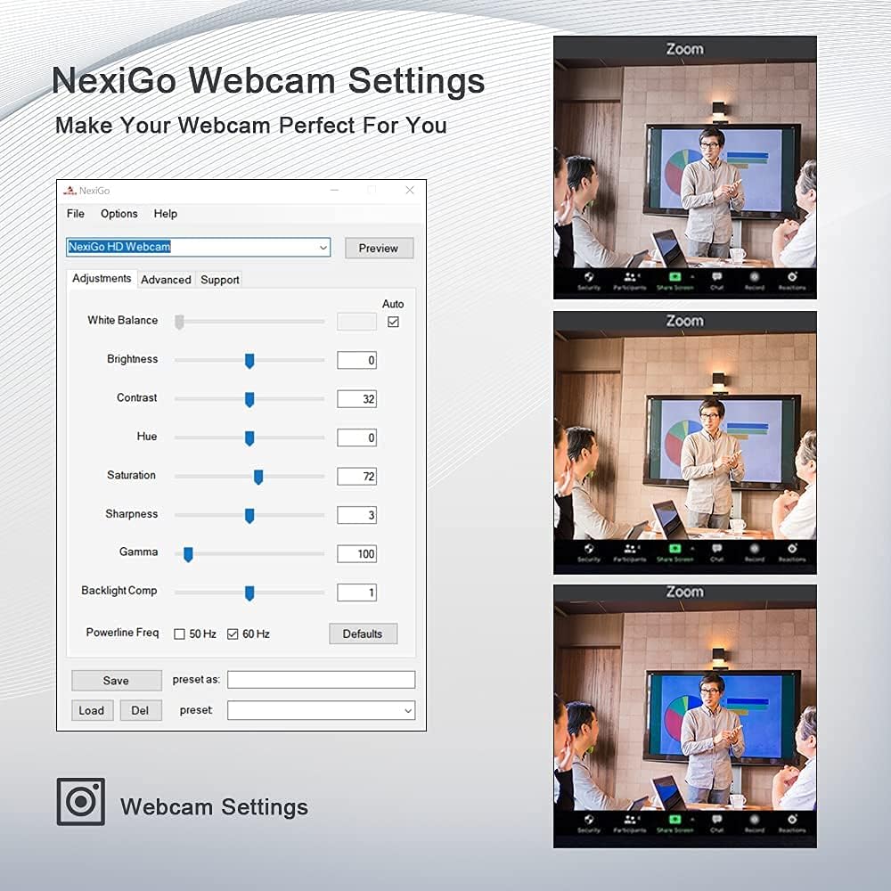 1080P 60FPS Webcam with Light, Fast AutoFocus, Built-in Privacy Cover, Dual Stereo Microphone B631