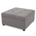 Dark Gray Fabric Storage Ottoman R430