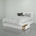 White Storage Bed with Headboard W88028