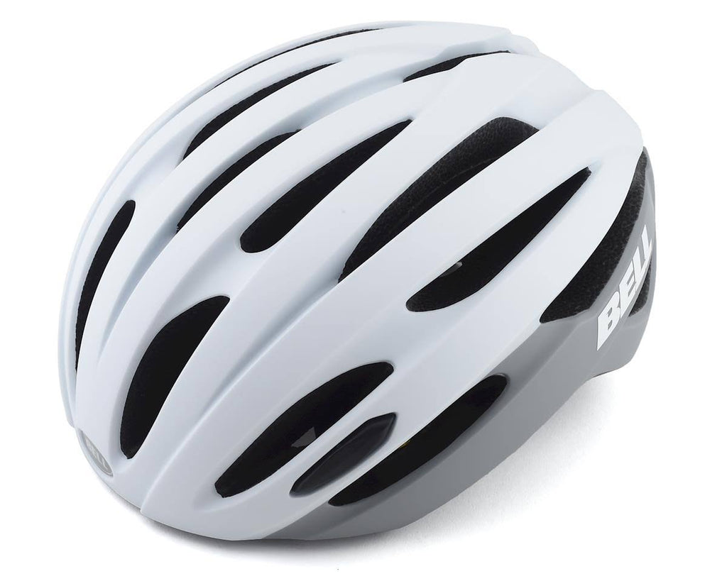 Matte Gloss White Gray LED MIPS Helmet W8353