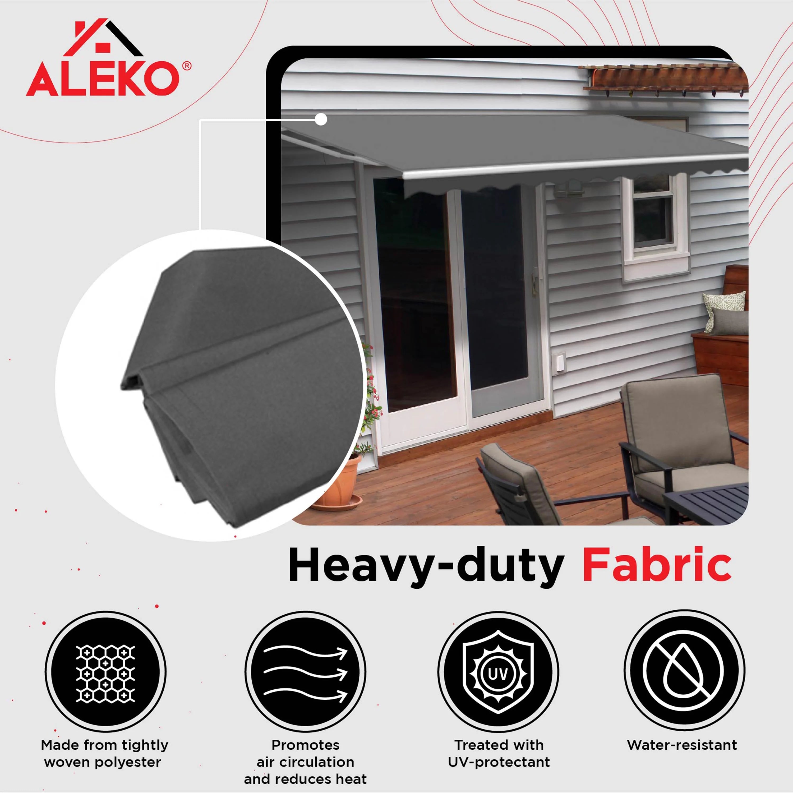 20' x 10' Gray Motorized Retractable Patio Awning with Remote Control M658