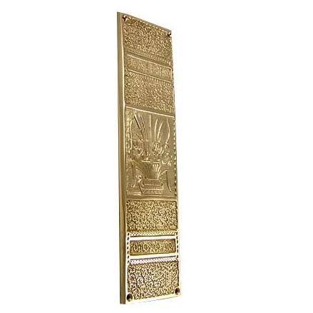 Polished Brass Ornate Push Plate A484