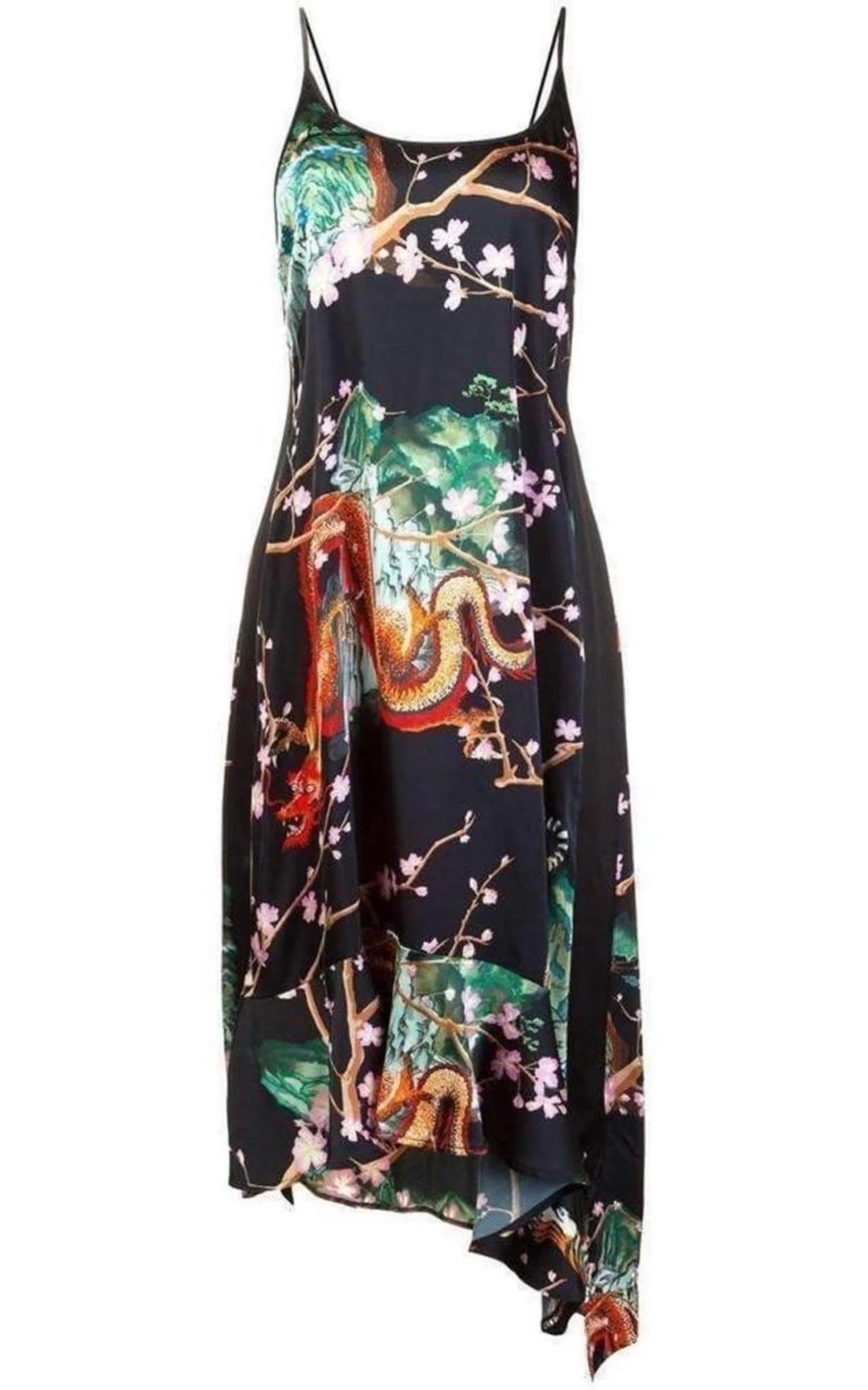 Asymmetric Printed Dress S7576