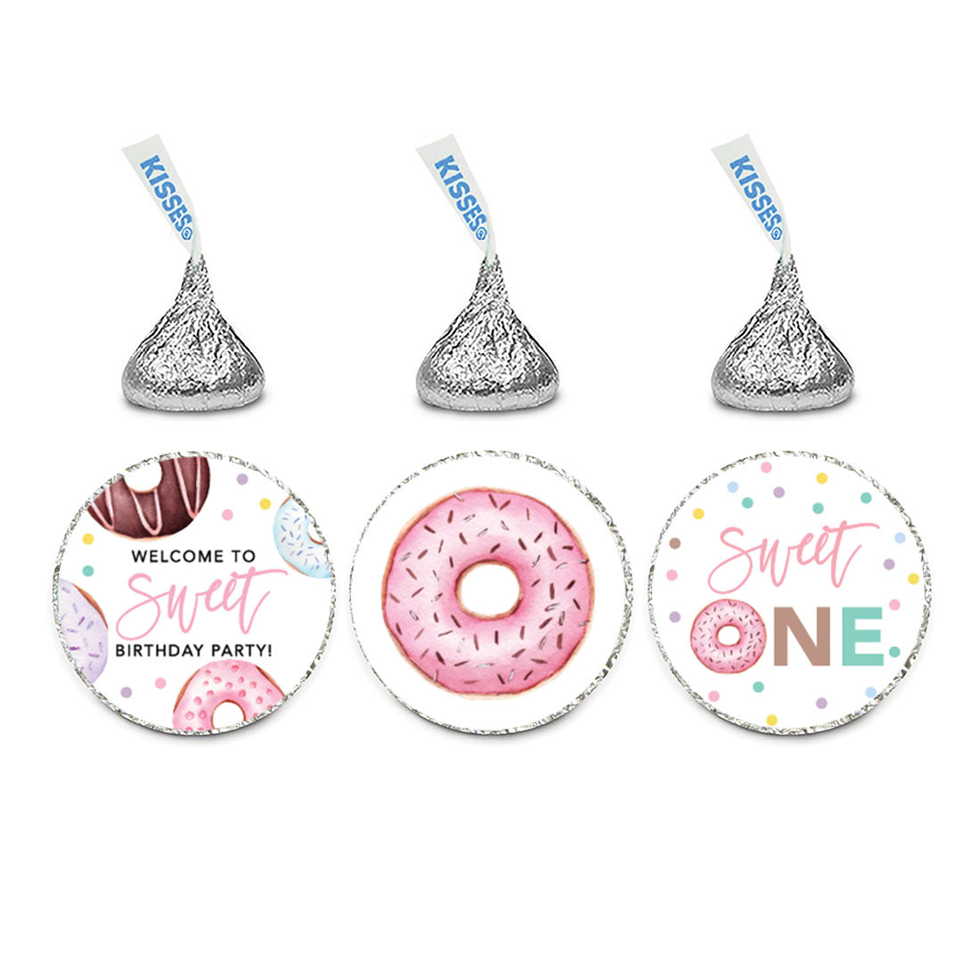240-Pk Donut Theme Chocolate Drop Label Stickers V4818