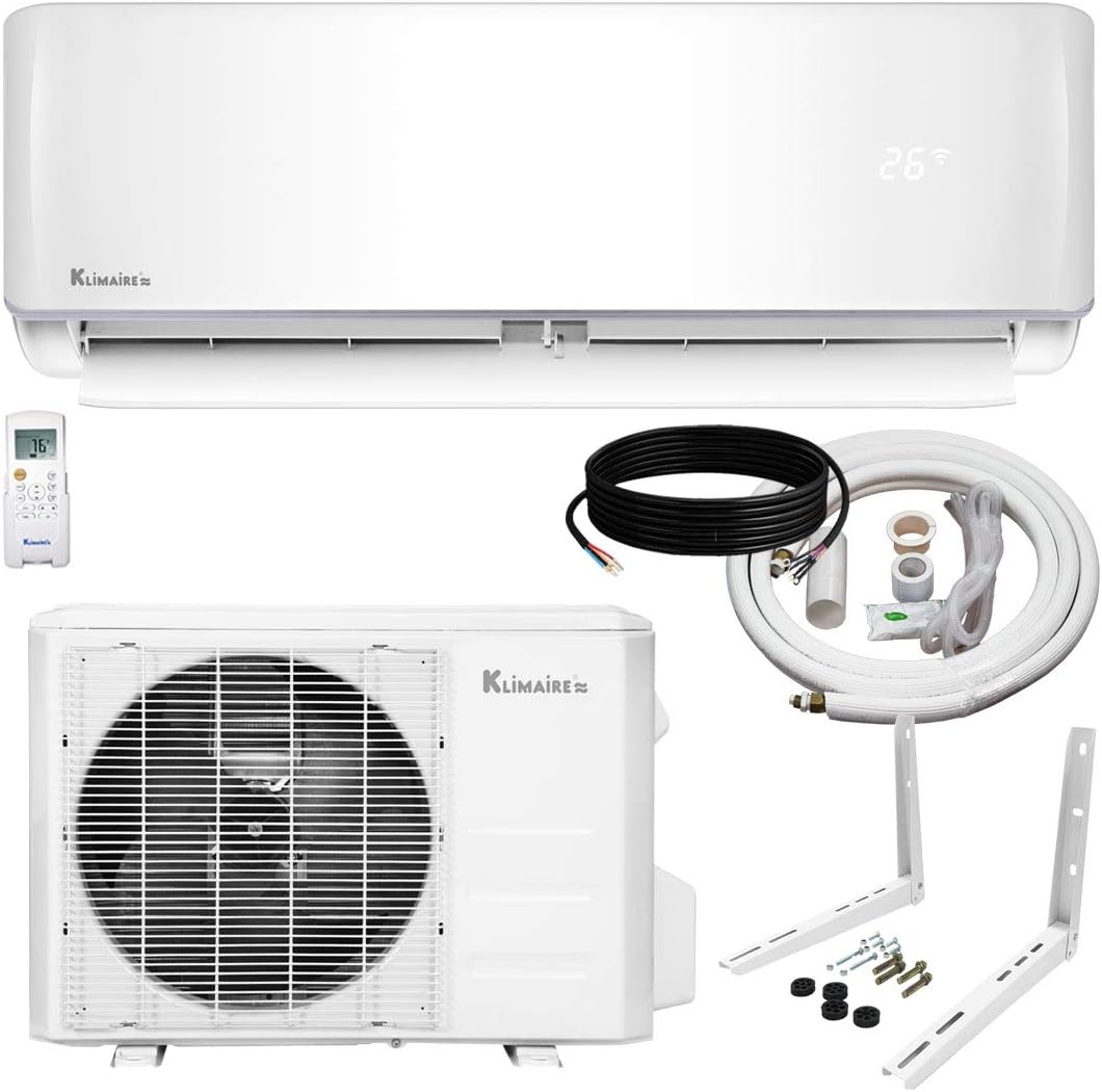 12,000 BTU 19 SEER Ductless Mini-Split Inverter Air Conditioner Heat Pump System with 15-ft Installation Kit and Wall Bracket 230V U11290