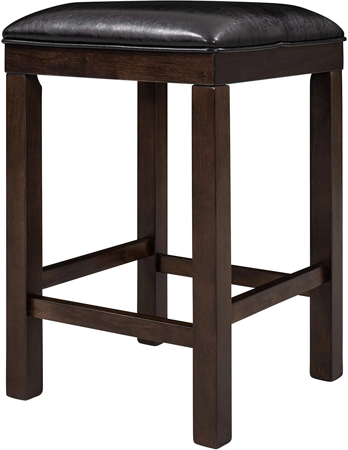 4-Piece Counter Height Dining Table Set with 3 PU Leather Padded Stools Espresso F1711