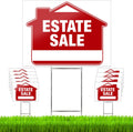 Estate Sale Signs (10 Pack) Double-Sided 24” x 18” with Heavy Duty Stakes L5687